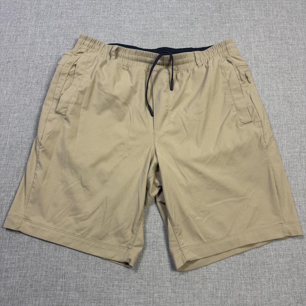 Birddogs Shorts Mens L Beige Athletic Drawstring Lined Pockets 9 Inseam